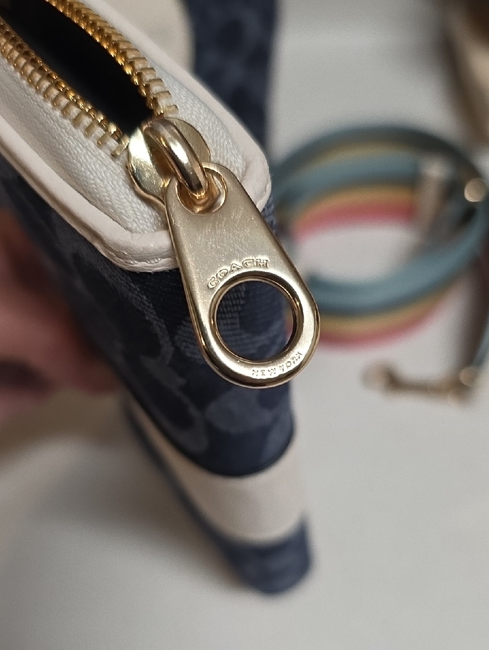 Coach Dempsey Drawstring Bucket Bag in signature denim with Wallet . - Picture 8 of 15
